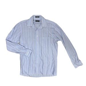 Christian Dior Monsieur Light Blue Long Sleeve Pin Stripped Dress Shirt